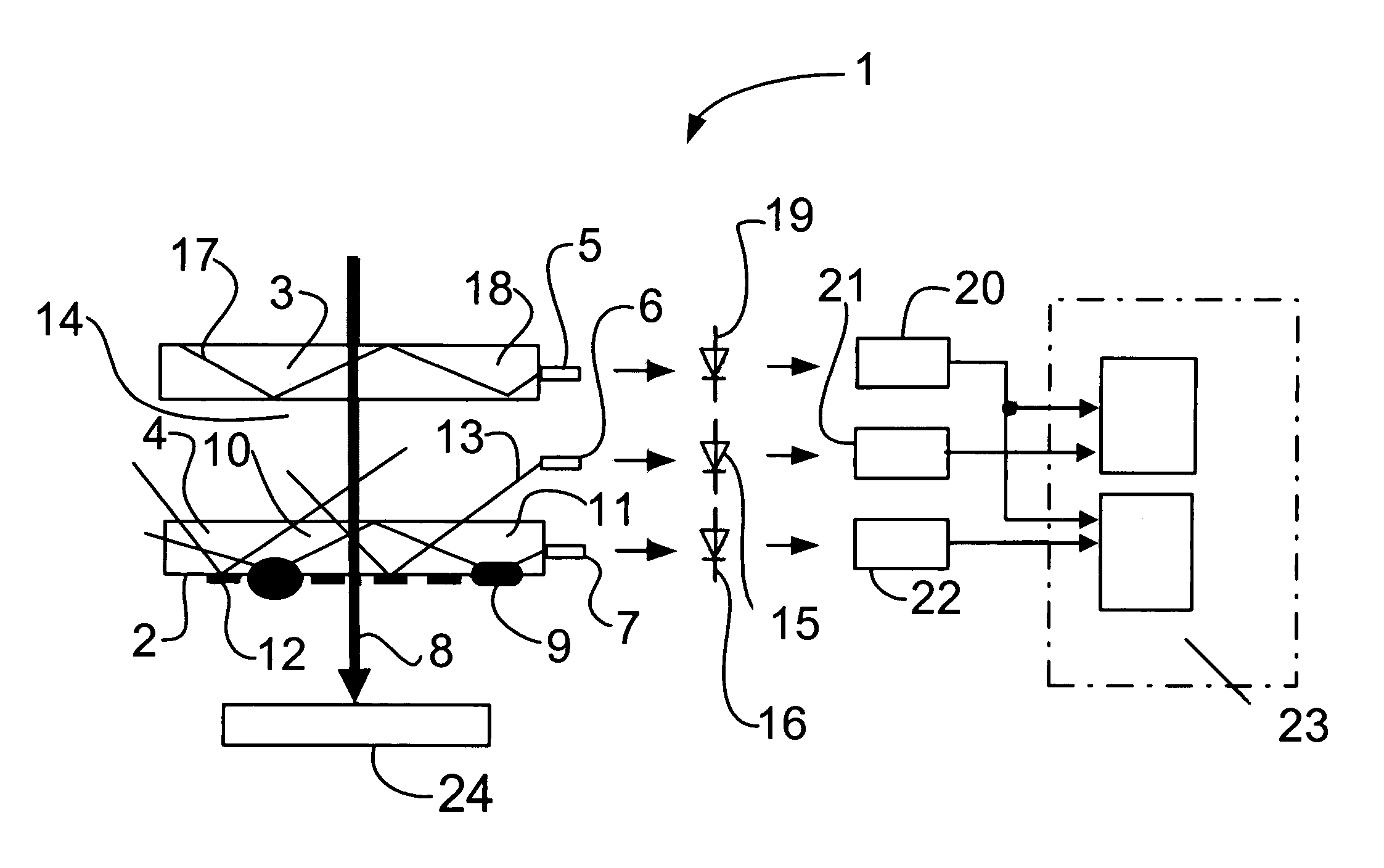 Monitoring an optical element of a processing head of a machine for thermal processing of a workpiece