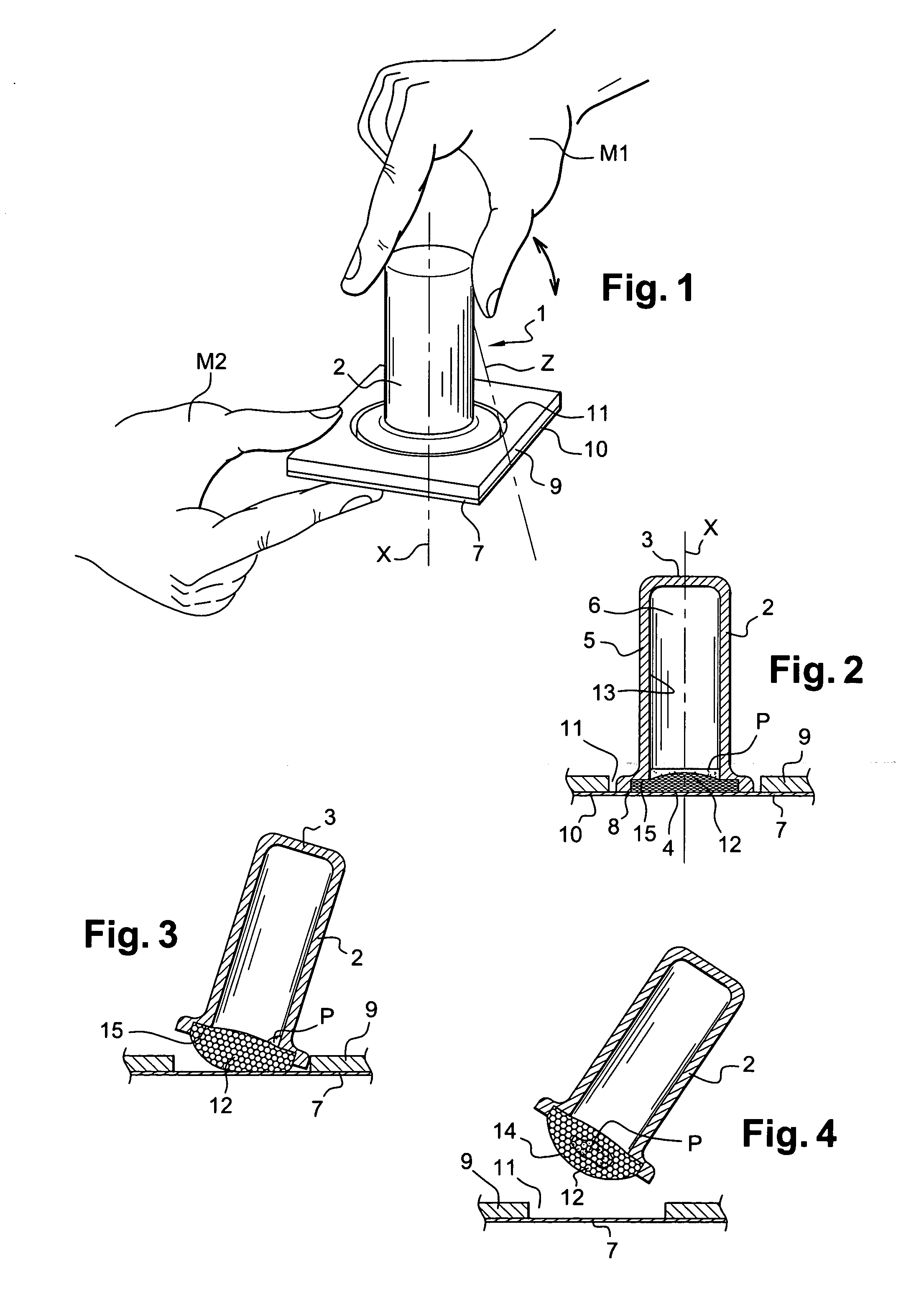 Device for packaging and application of a product