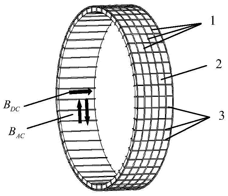 Circular-array-type magnetostriction sensor based on orthogonal encircling coil