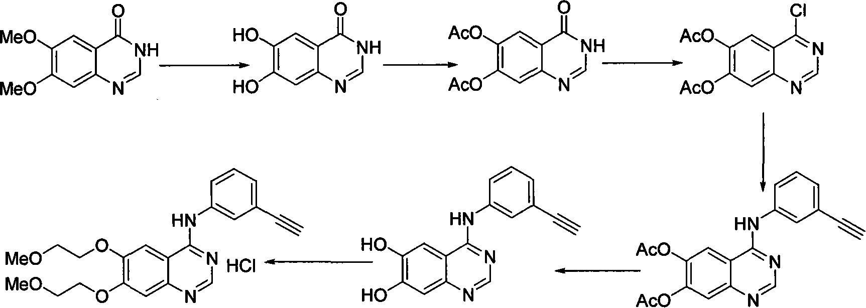 Preparation of erlotinid hydrochloride