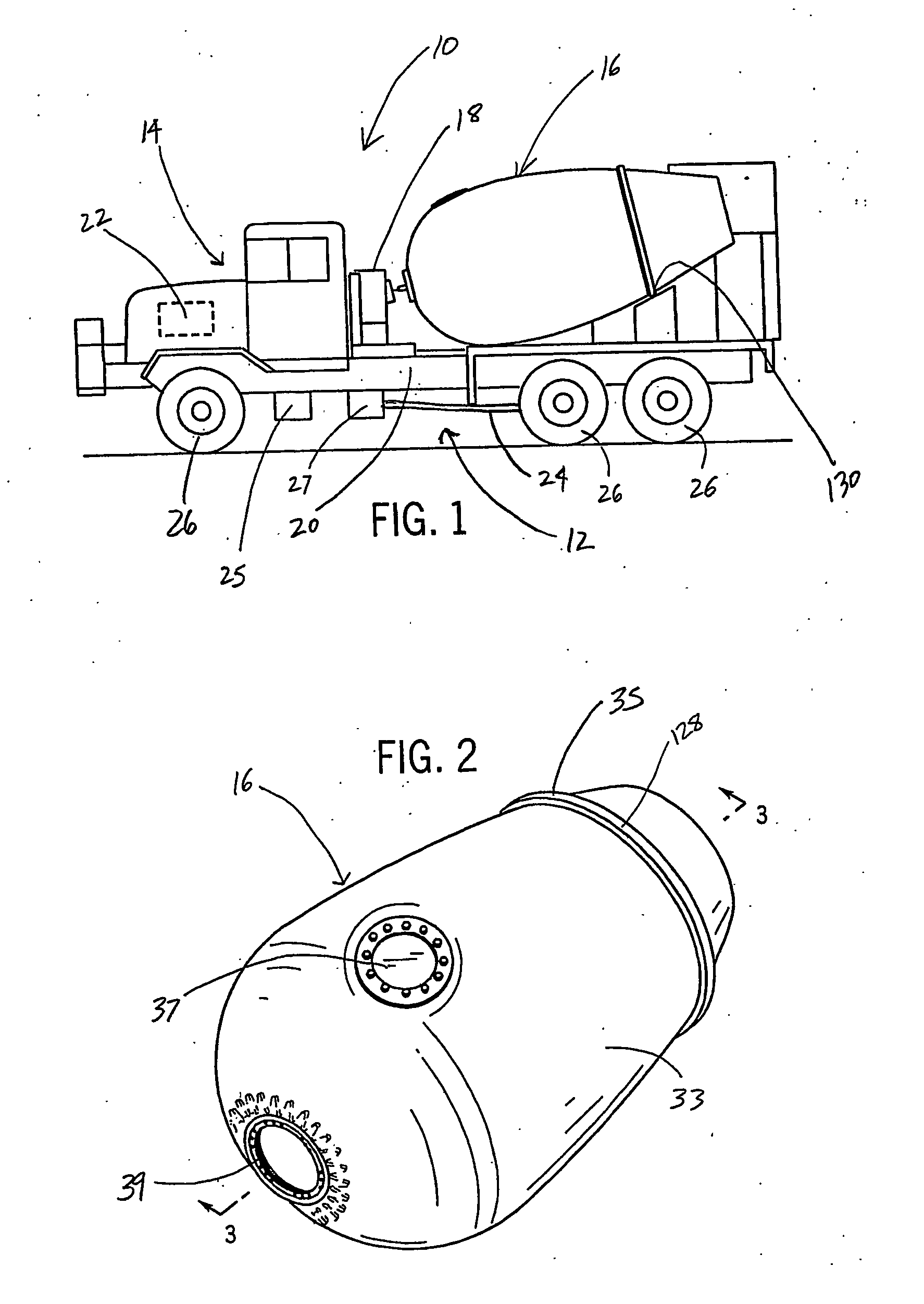 Mixing drum blade support