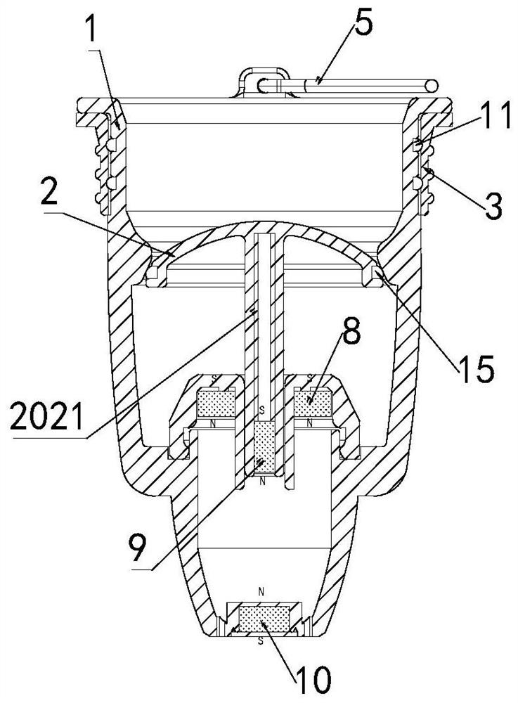 Magnetic type rapid drainage floor drain