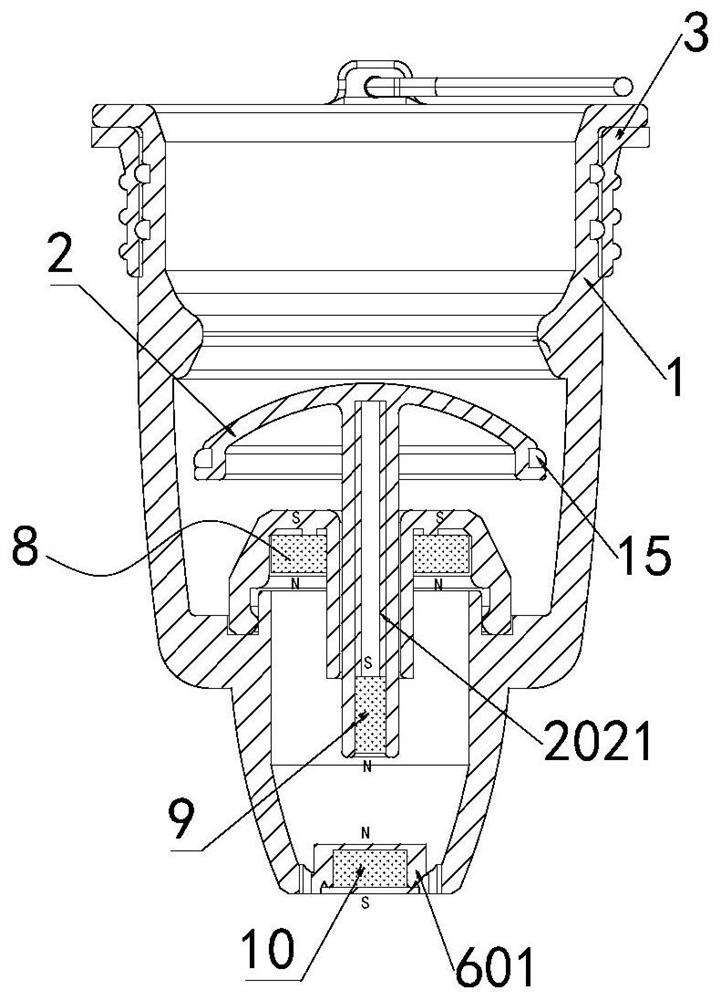 Magnetic type rapid drainage floor drain