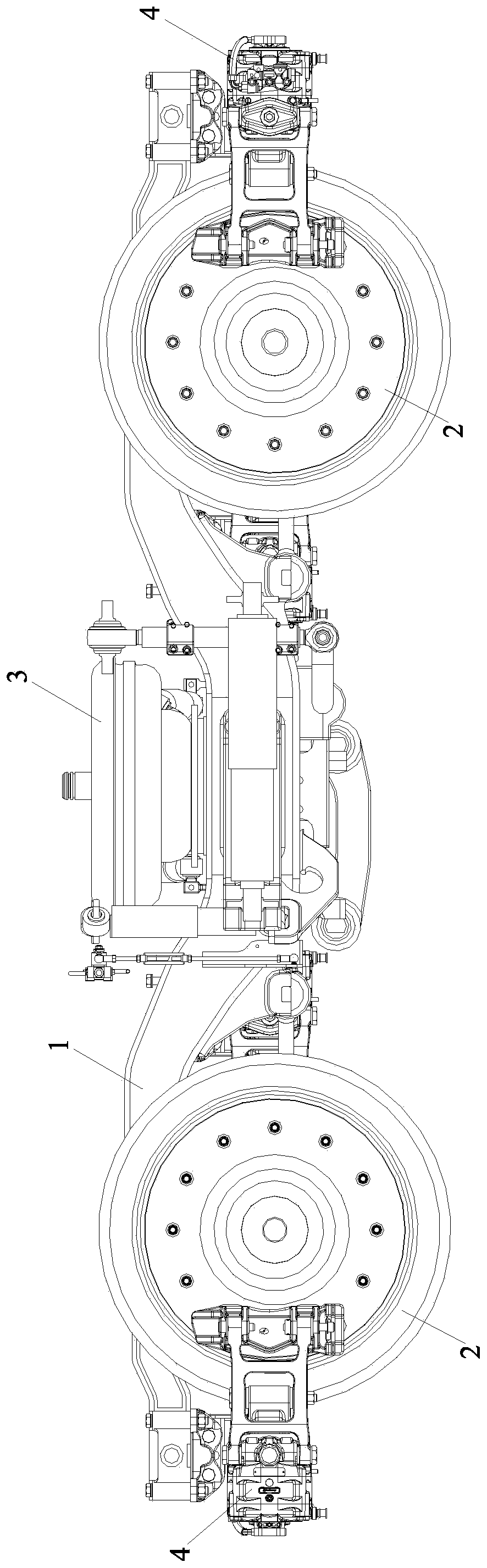 Trailer bogie with built-in axle boxe of high-speed motor train unit