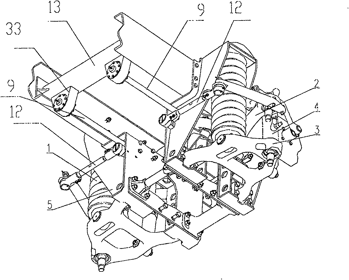 Twisted bar heilical spring compound suspension frame device