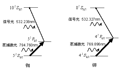 Excited state atom filter receiving device for pumping laser atom frequency stabilization