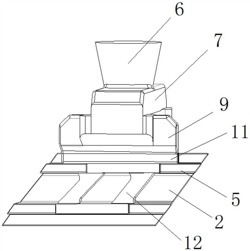 Concatemer solid blade pouring system and concatemer solid blade pouring method