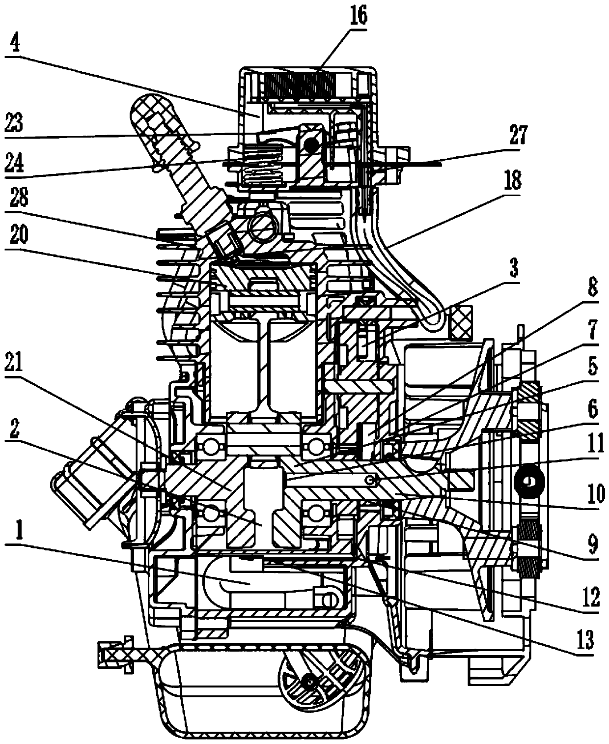 Handheld multipurpose portable four-stroke gasoline engine