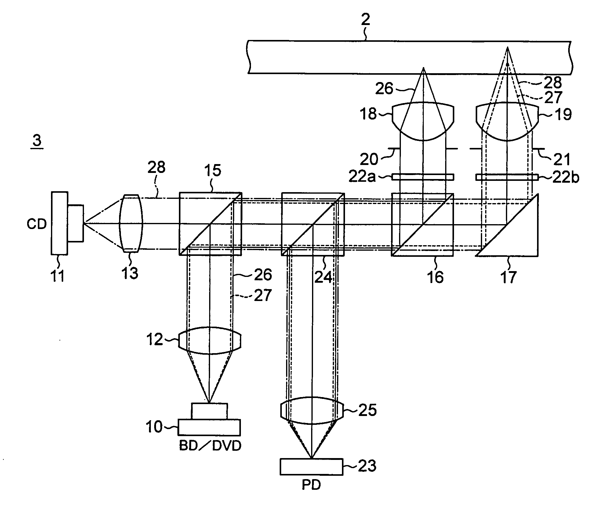 Optical pickup device, recorder and/or reproducer