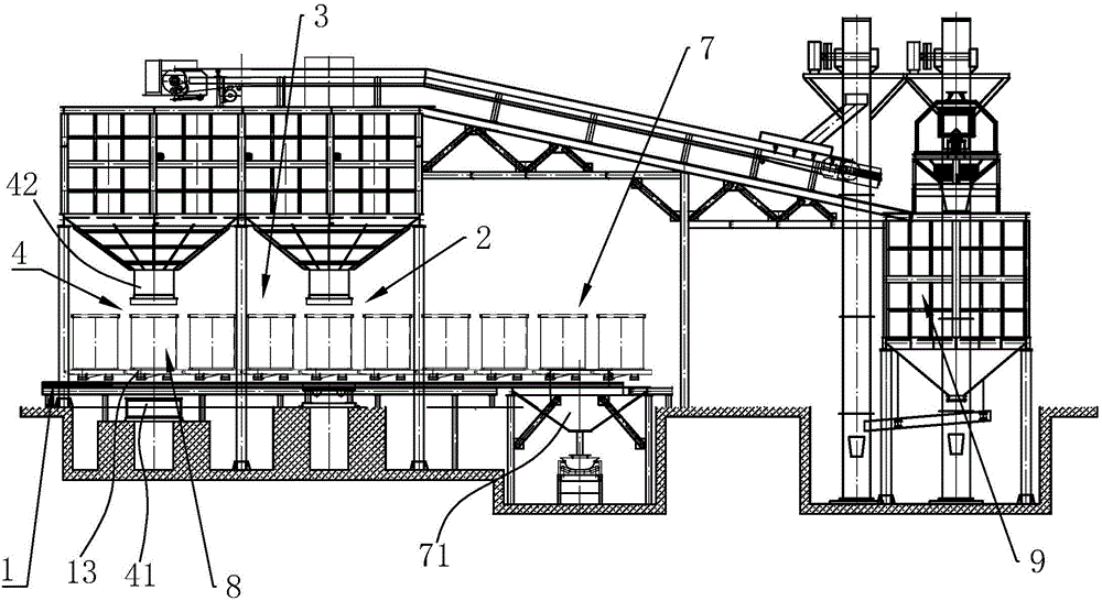 High-efficiency and energy-saving aluminum alloy evaporative pattern casting production line