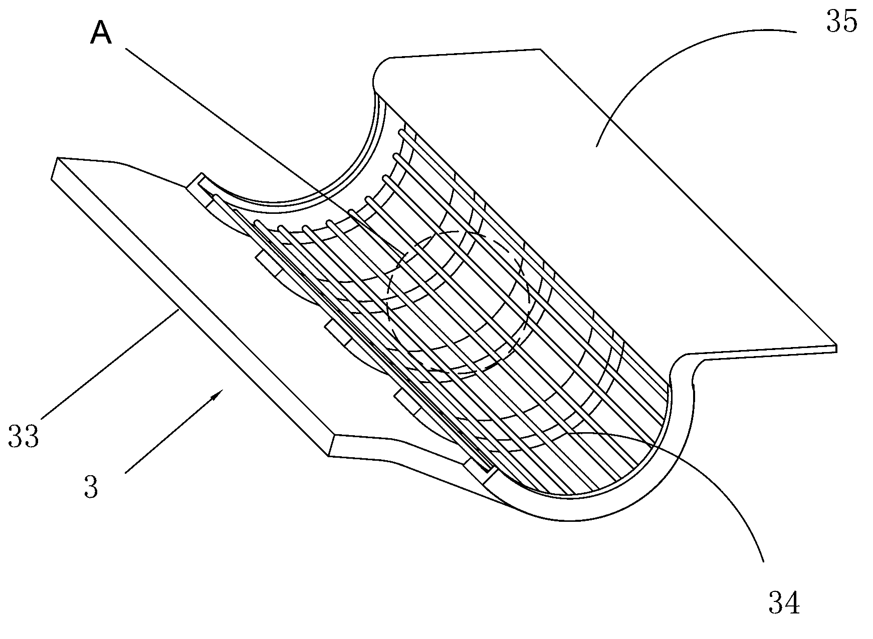 Wheat ear-grain stripping structure for harvester and harvester with same