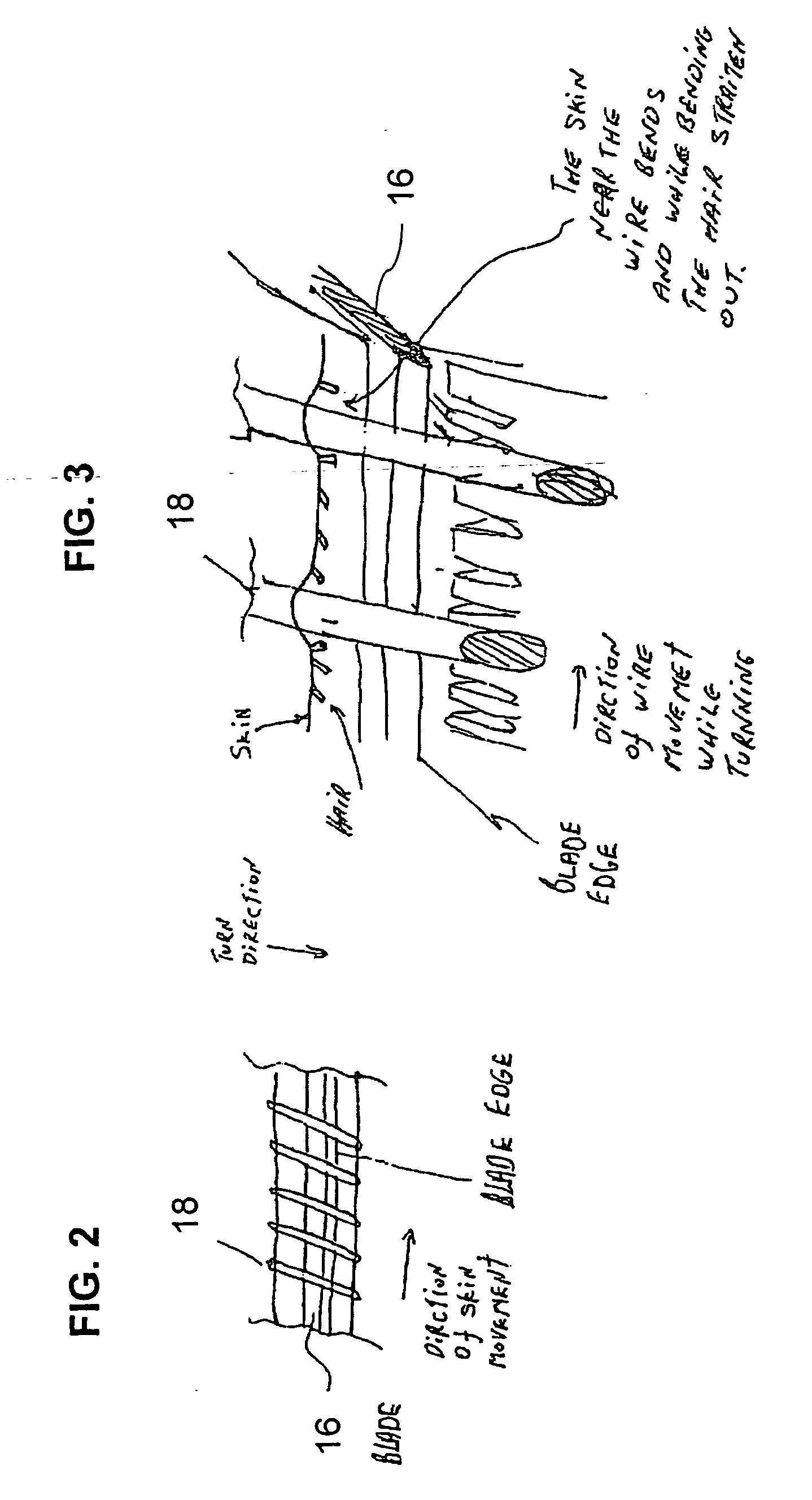 Electric razor with helical filament winding