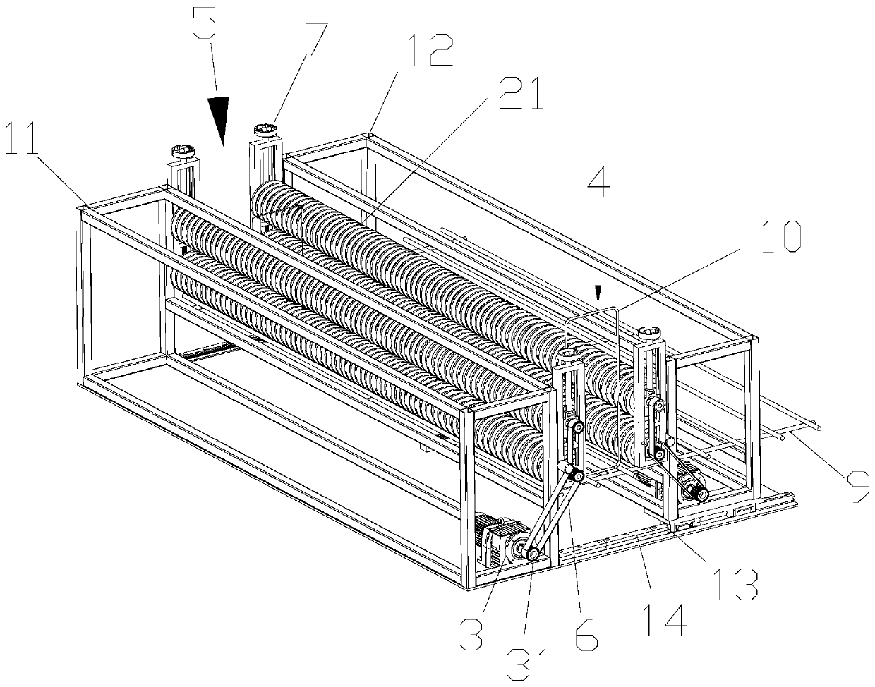 Stirrup feeding device for welding steel reinforcement cages