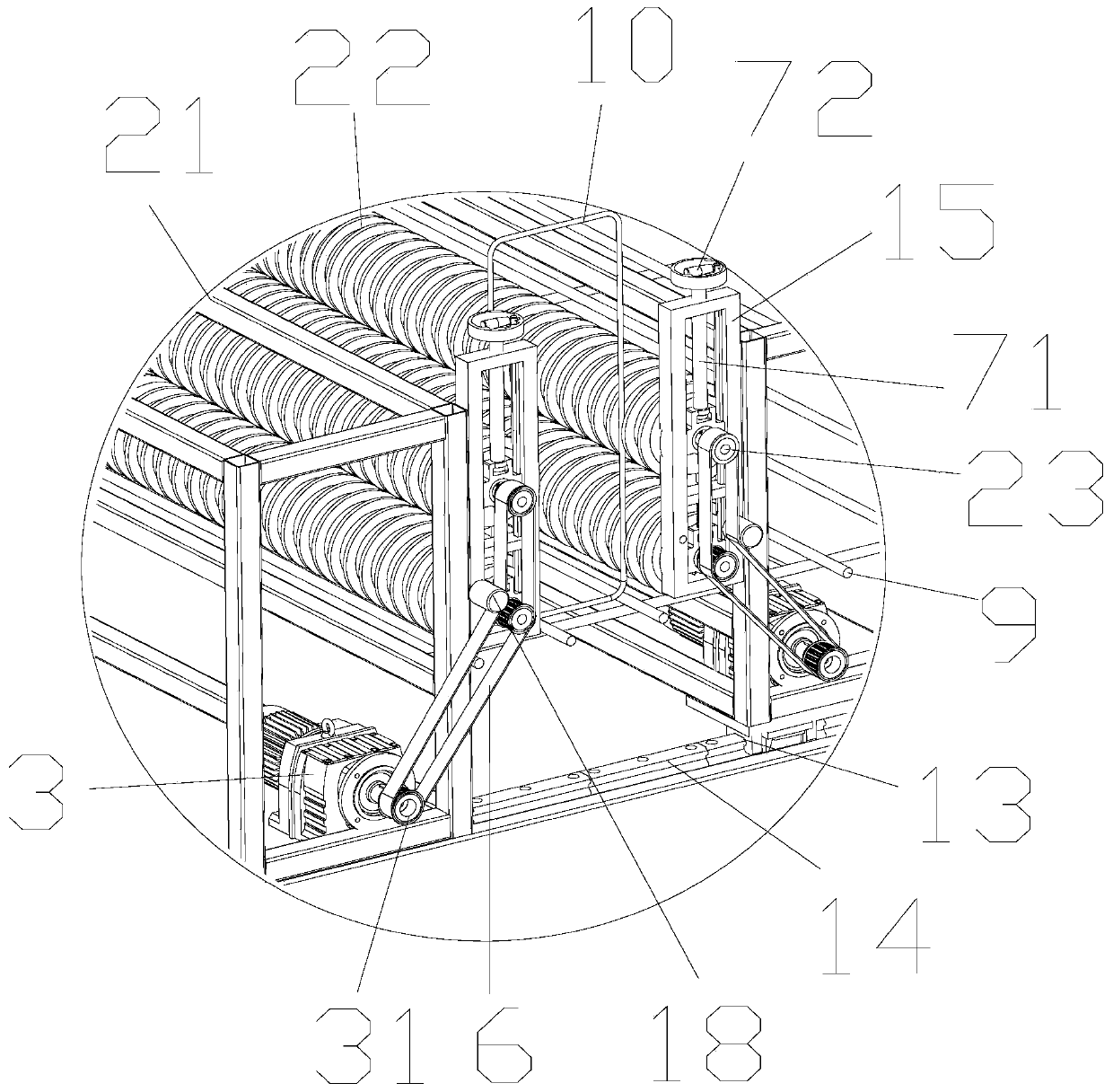 Stirrup feeding device for welding steel reinforcement cages