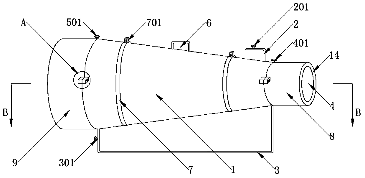 High-air-tightness gas diluting and discharging device