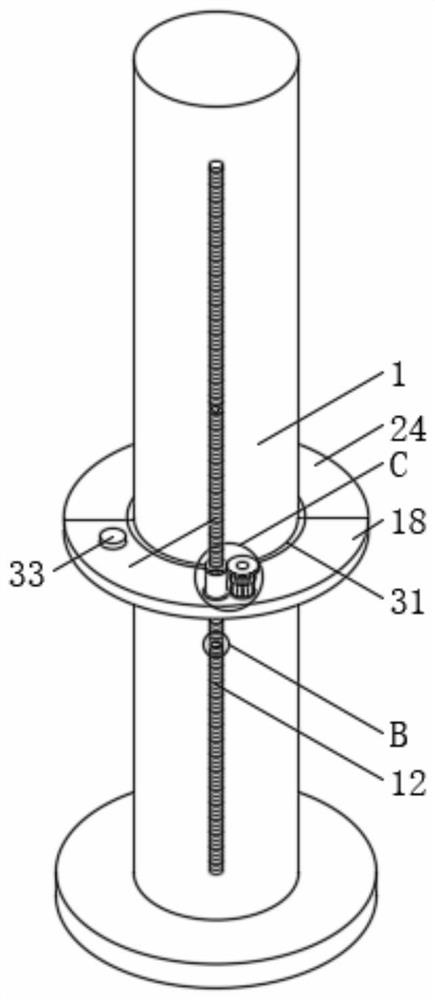 Annular platform for bridge pier stud construction and construction method