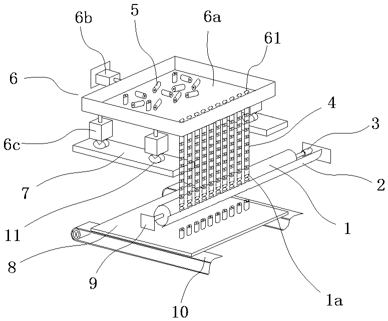 Columnar magnet arranging device and method