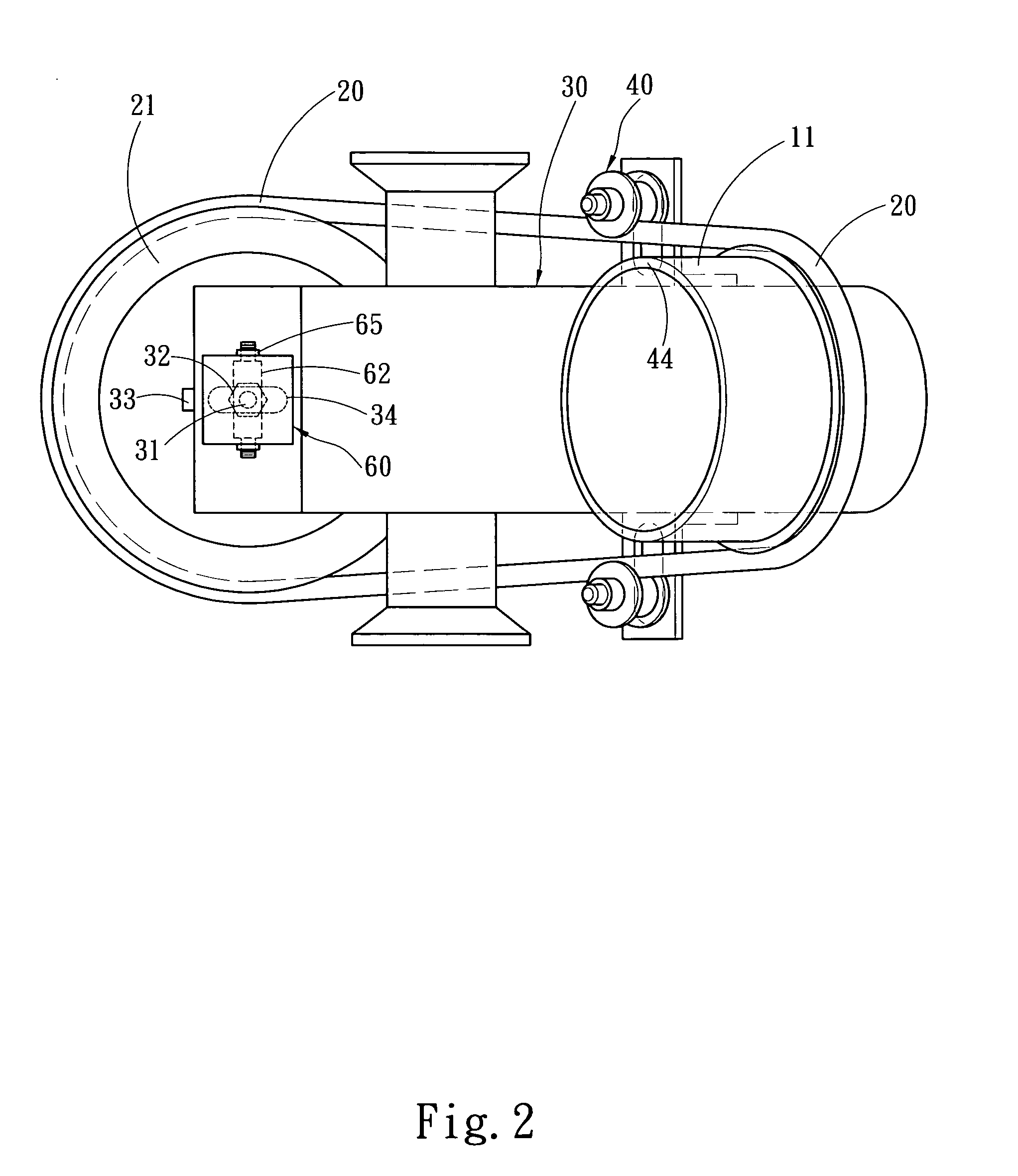 Transmission adjusting balance device for a dental molding powder mixing machine