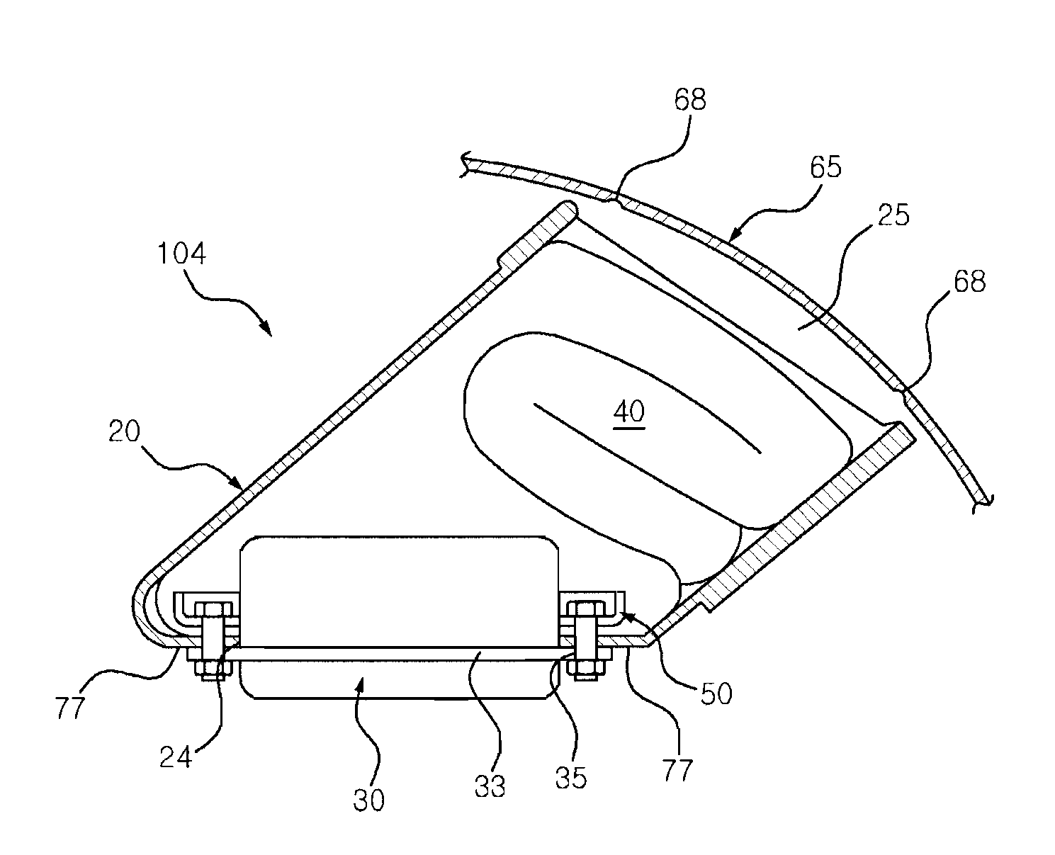 Low risk deployment passenger airbag system using slim type passenger airbag module