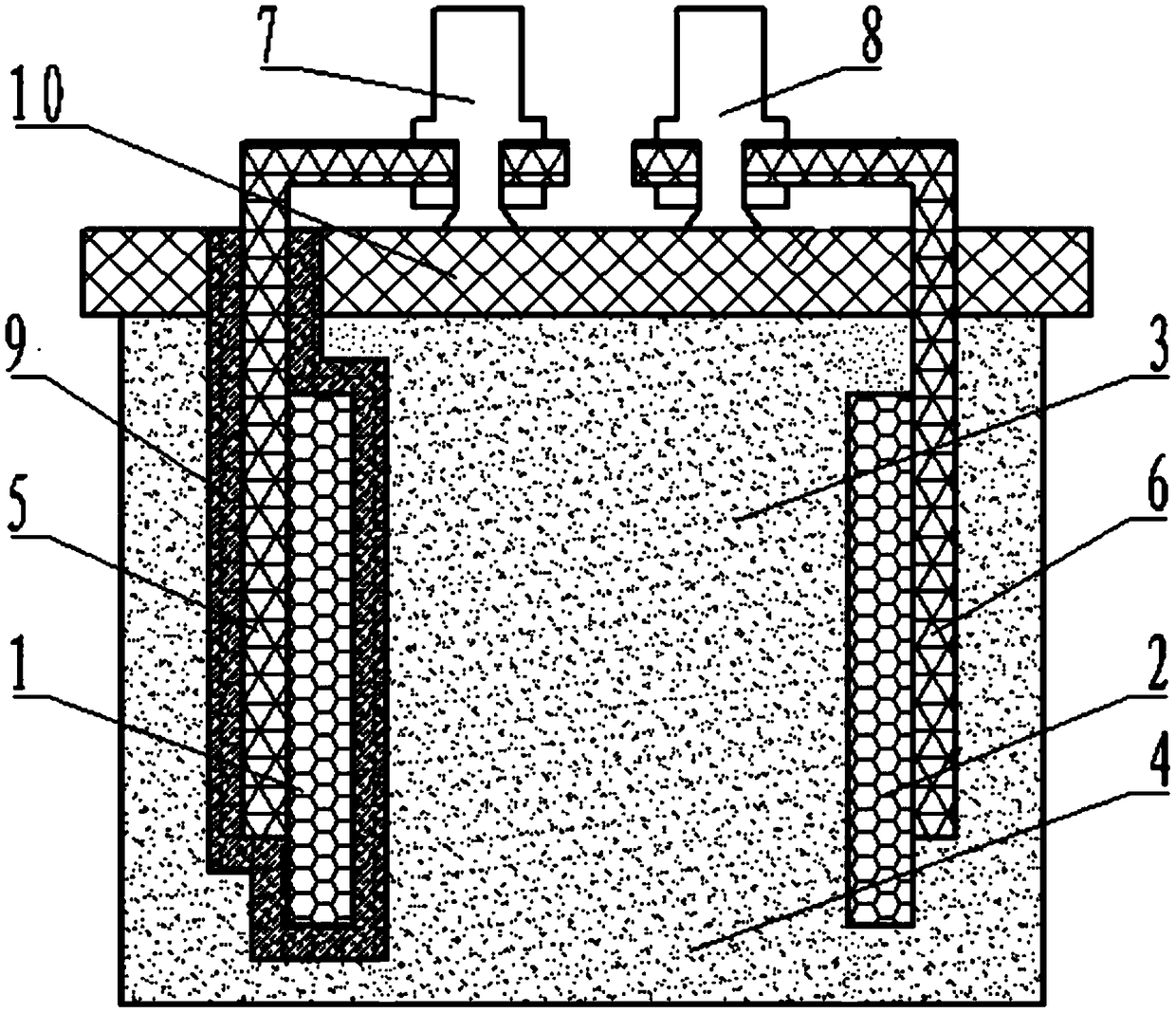 A lead foil leads out a conductive polymer aluminum electrolytic capacitor