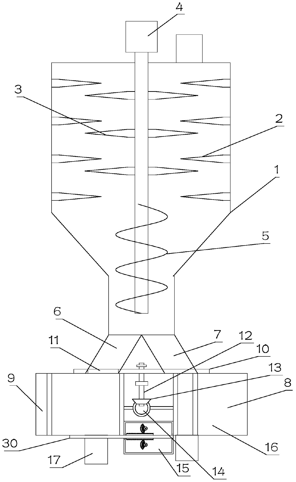 Continuous garbage treatment device