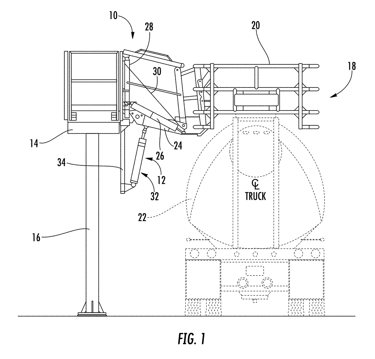 Gangway having hydraulic position locking assembly