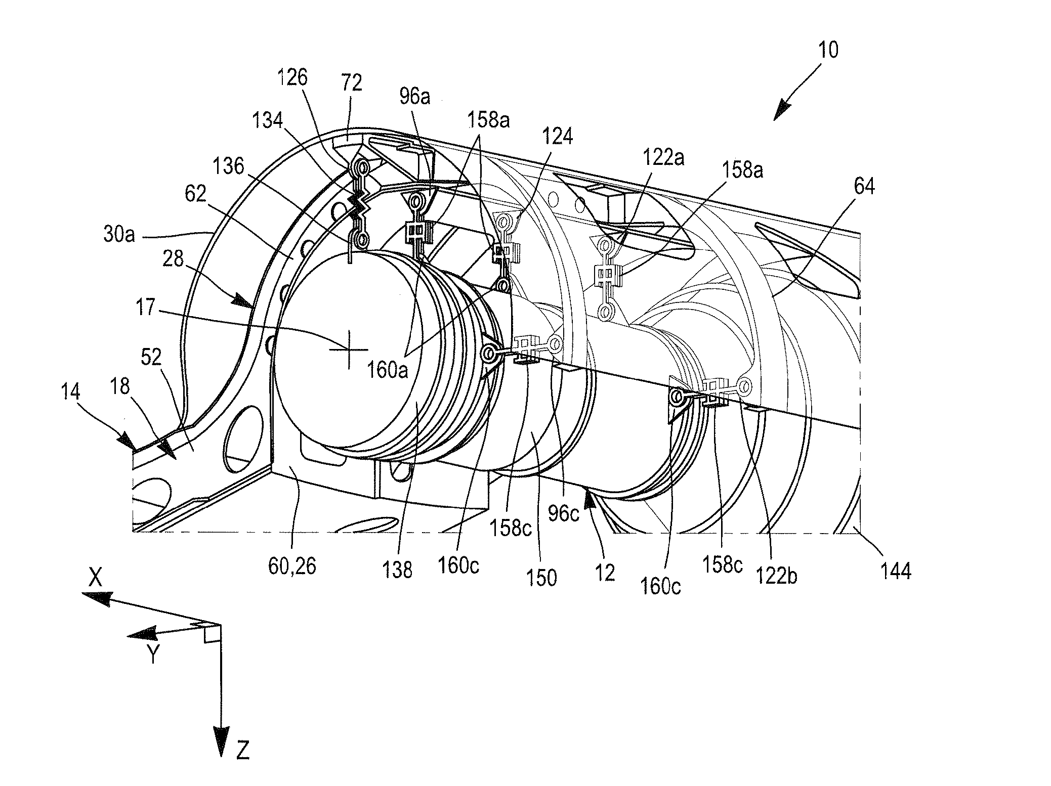 Lateral propulsion unit for aircraft comprising a turbine engine support arch