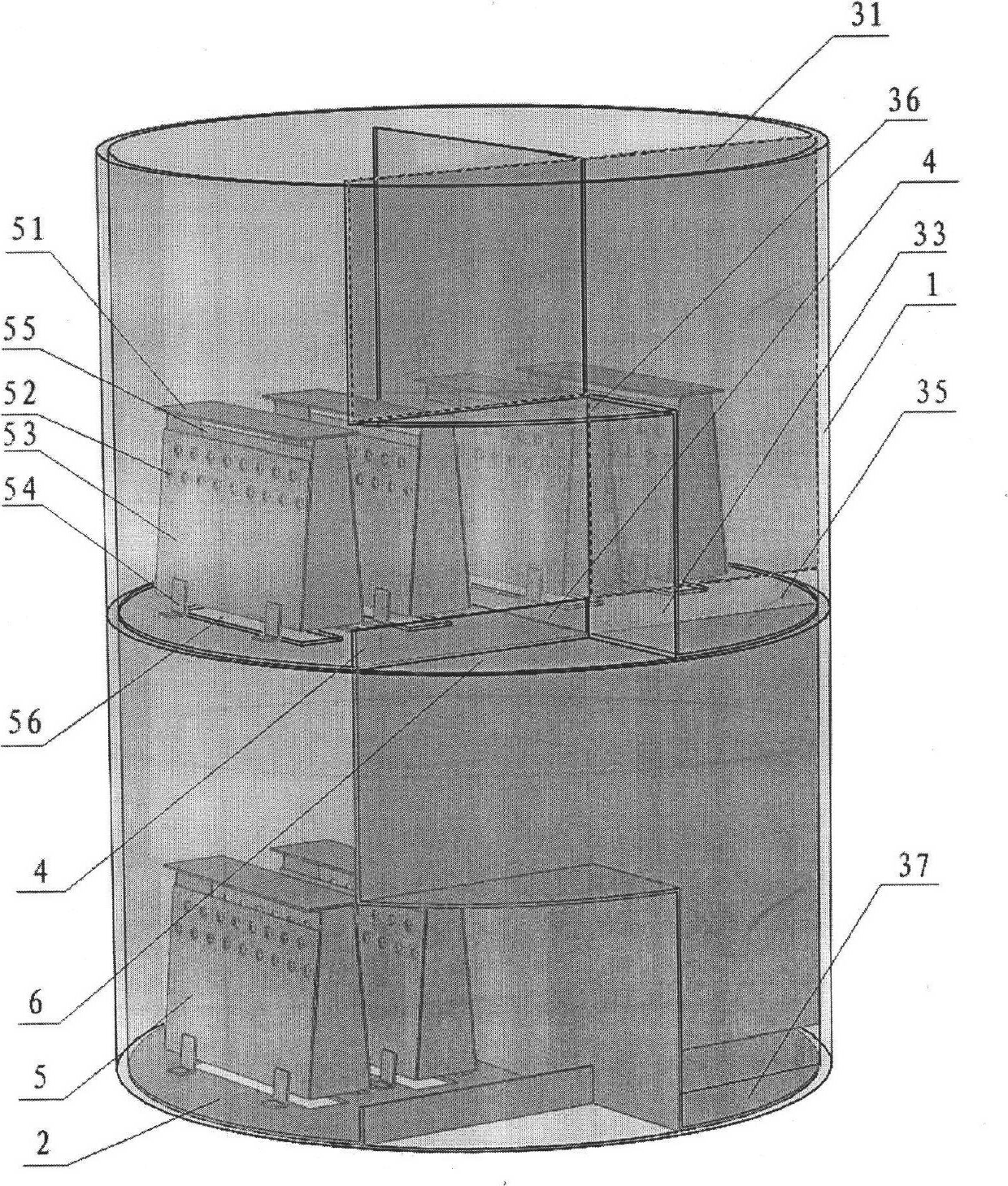 Stereo mass transfer liquid co-flow tower