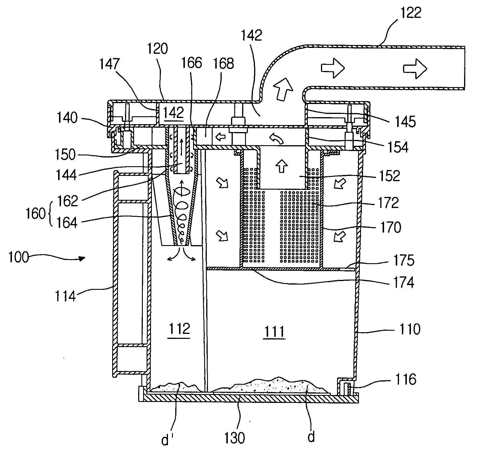 Dust collection unit for vacuum cleaner