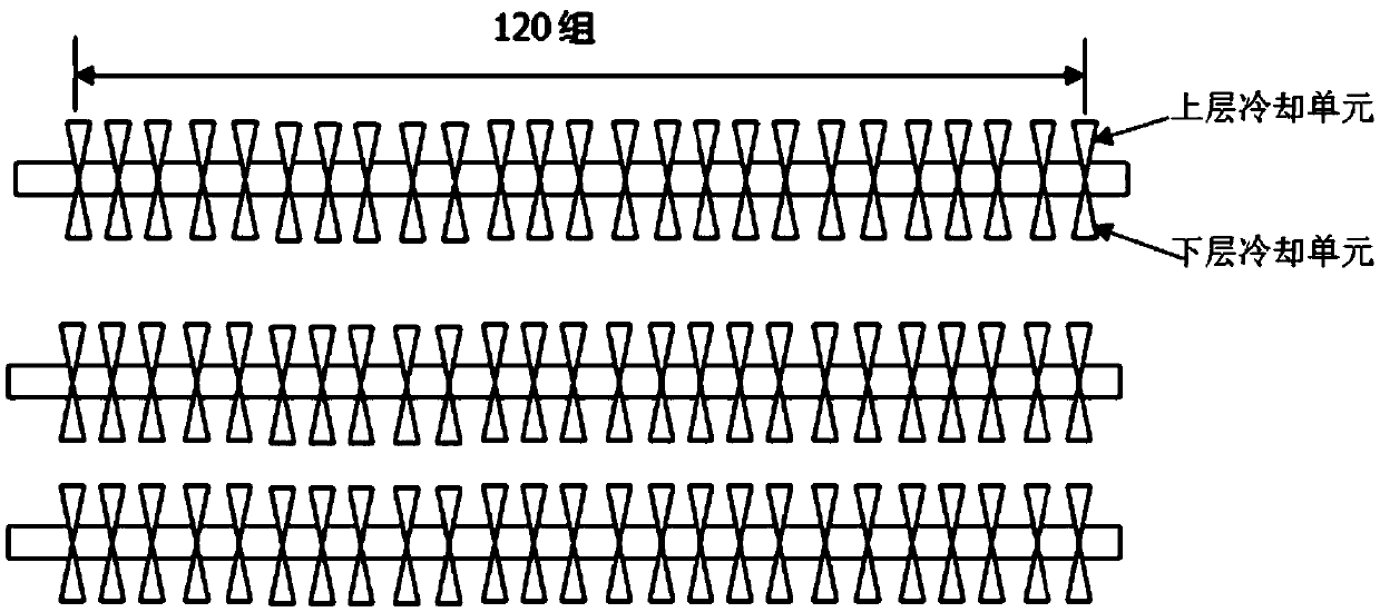 Cooling bed controlled cooling device for hot-rolled micro-alloyed steel bars