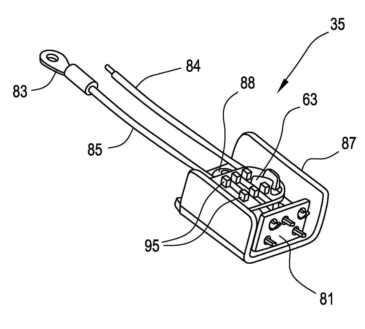 Remote diodes in a cordless tool