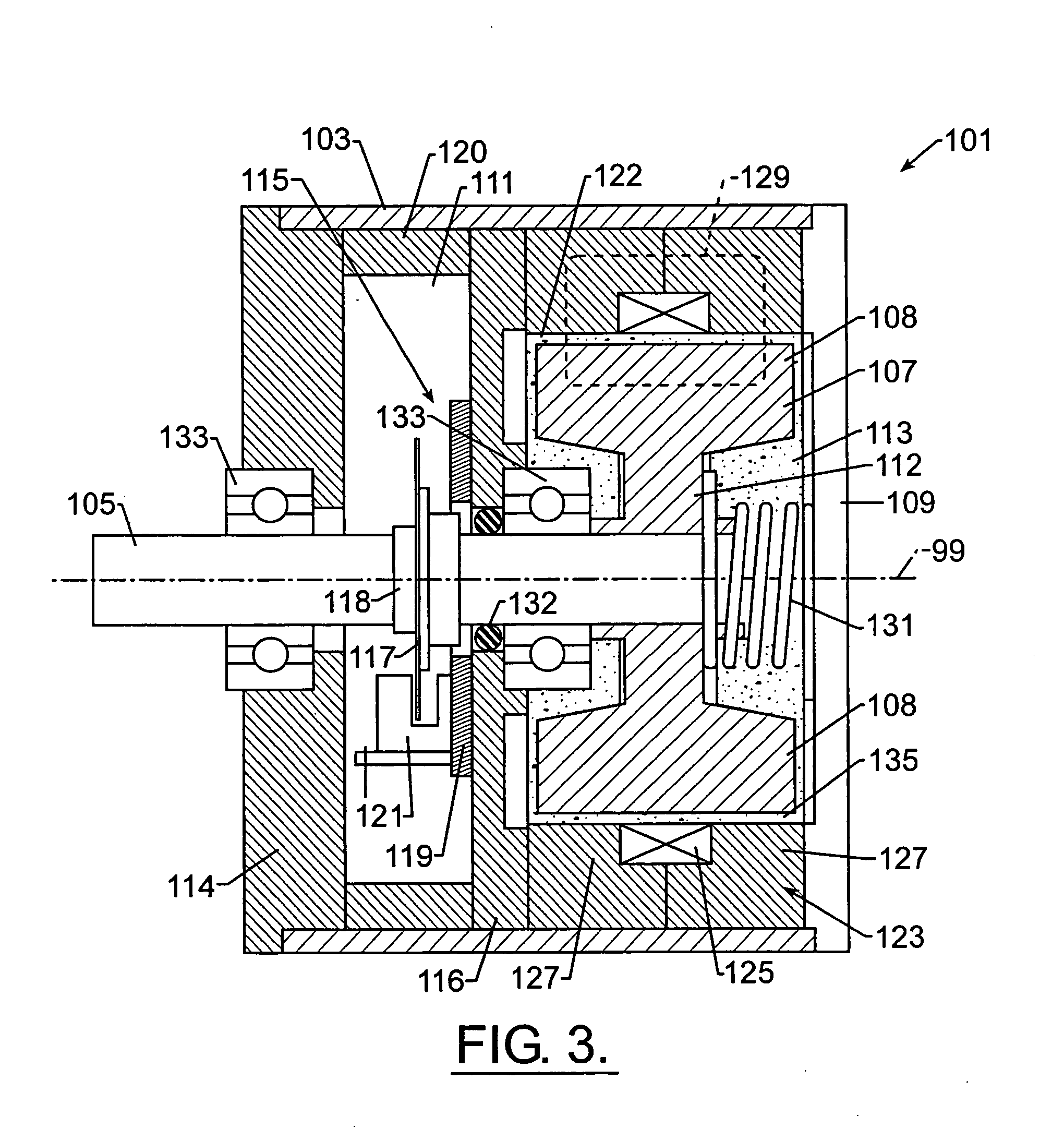 Brake with field responsive material