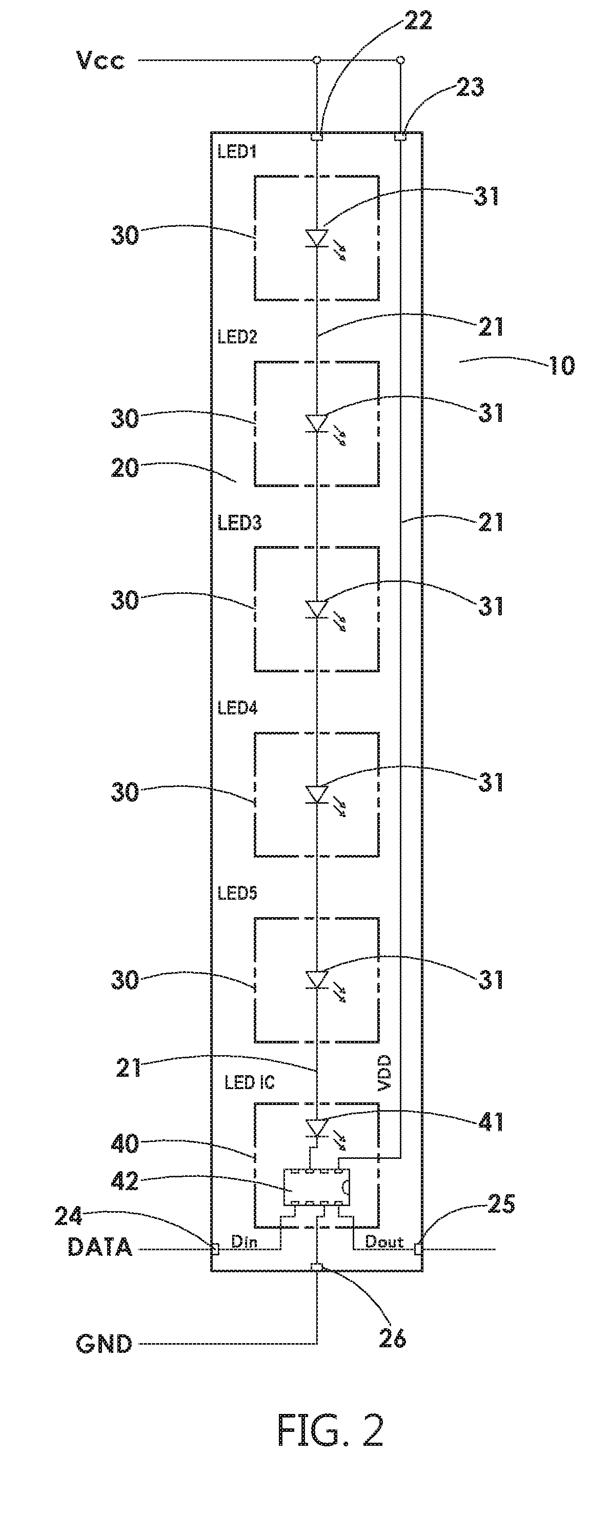 Light emitting diode light strip unit structure