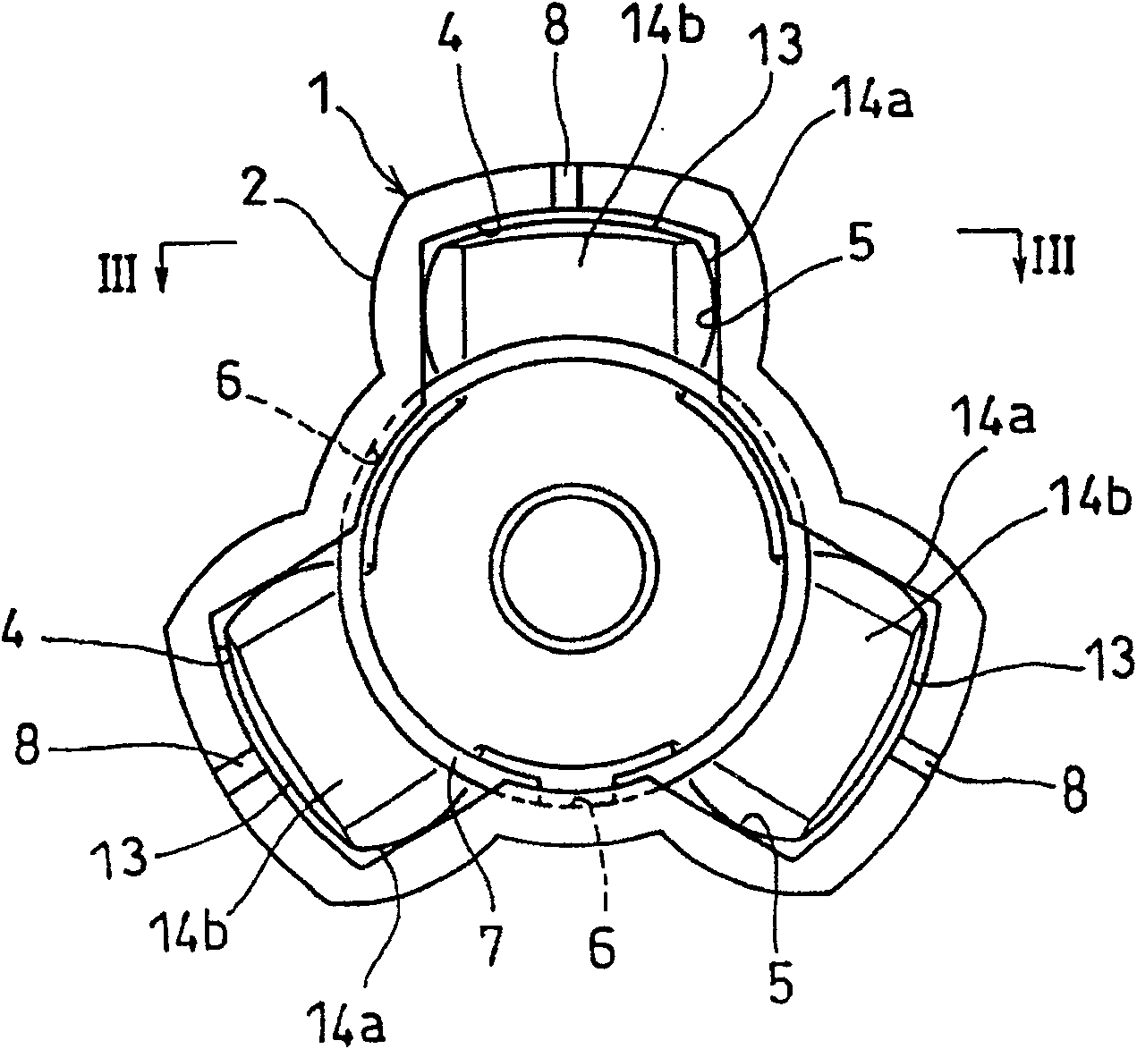 Tripod type constant-velocity joint and image-forming device