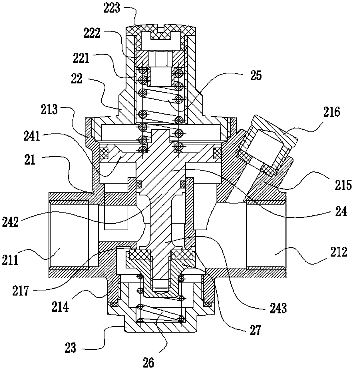 A structure for self-controlled low pressure normally open decompression