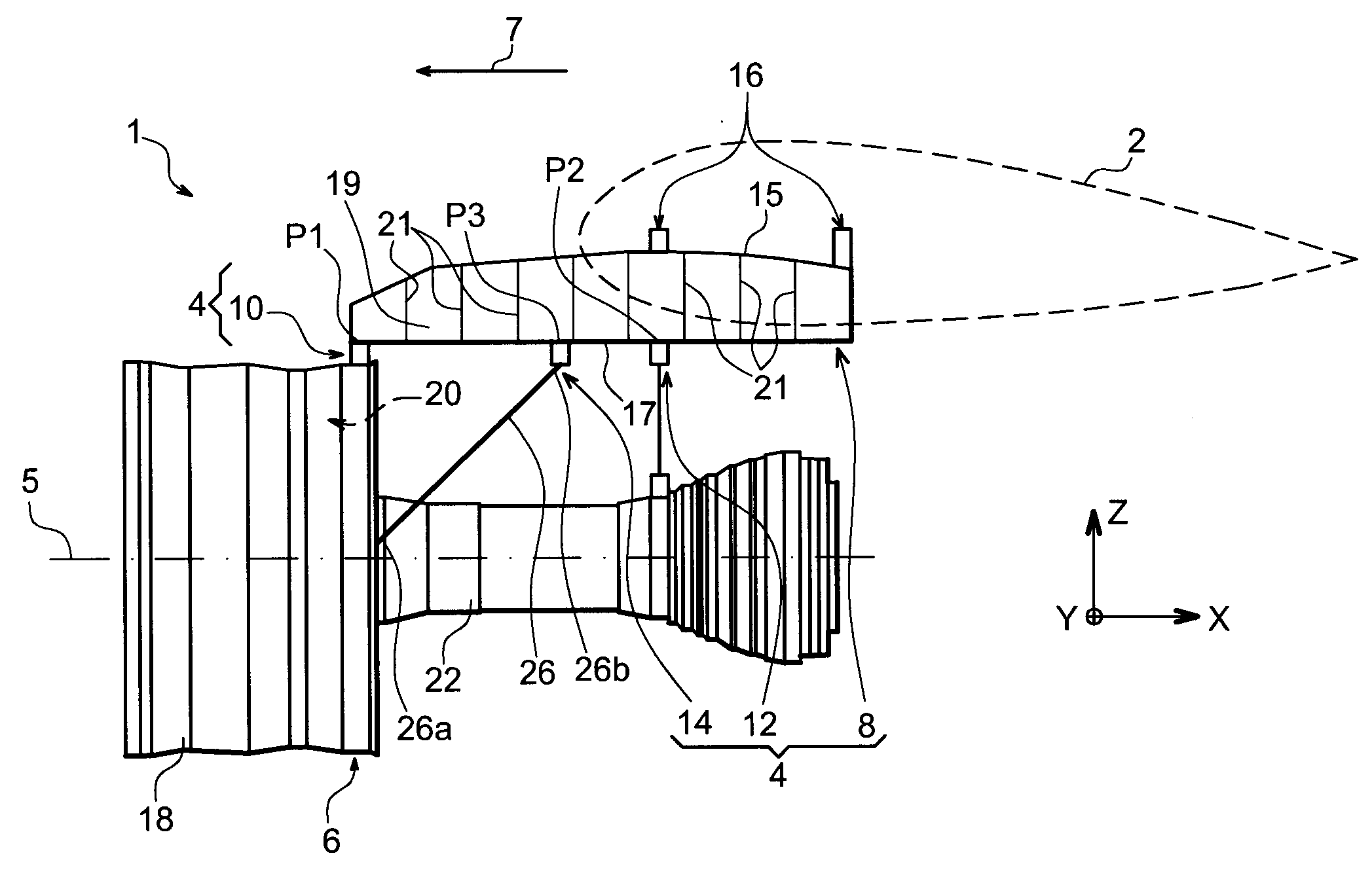 Mounting device for an aircraft engine comprising two thrust recovery rods with a double rear mechanical connection