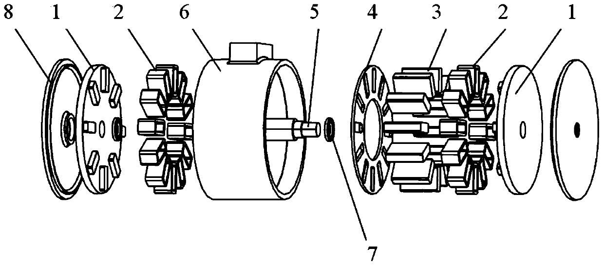 Double-rotor and double-stator axial switch reluctance motor for electric sliding system