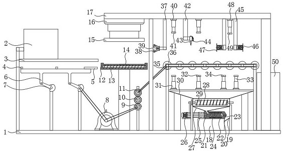 Production and processing equipment with excess material recycling function for special-shaped cover plate of engine