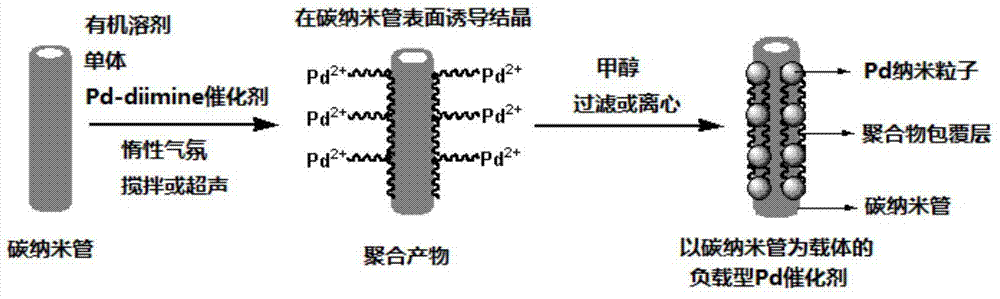 A kind of supported palladium catalyst with nano carbon as carrier and its preparation and application