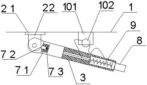 An automatic spring-up structure of a motorcycle partial support