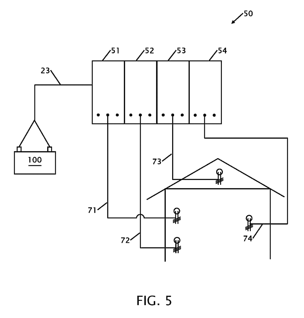 Junction box with an integrated connection circuit