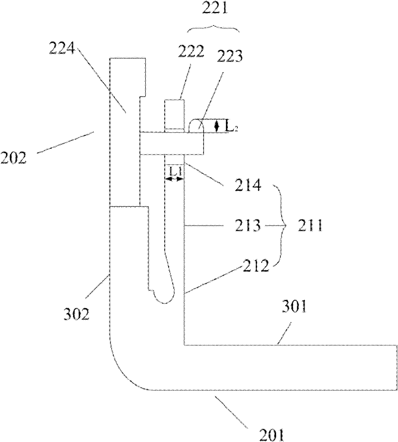 Electronic device shell with deformable hook