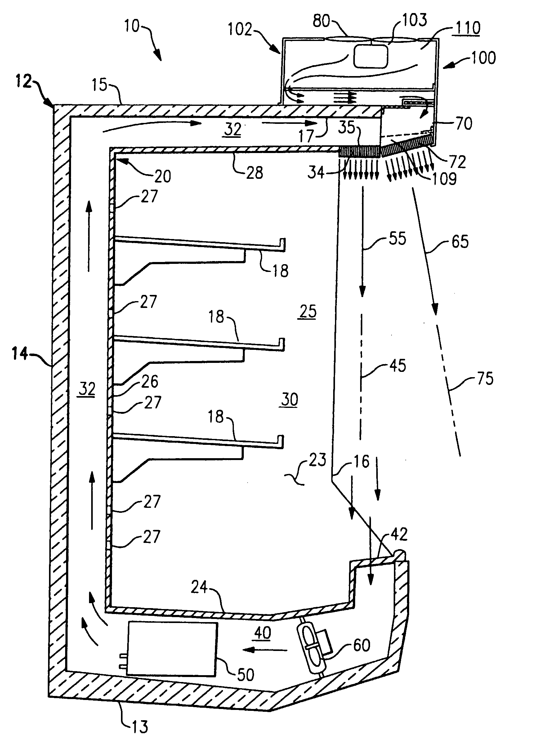 Curtain air admission assembly