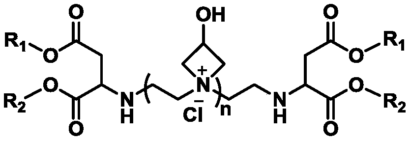 Water-soluble cationic polyaspartic ester, preparation method and application thereof