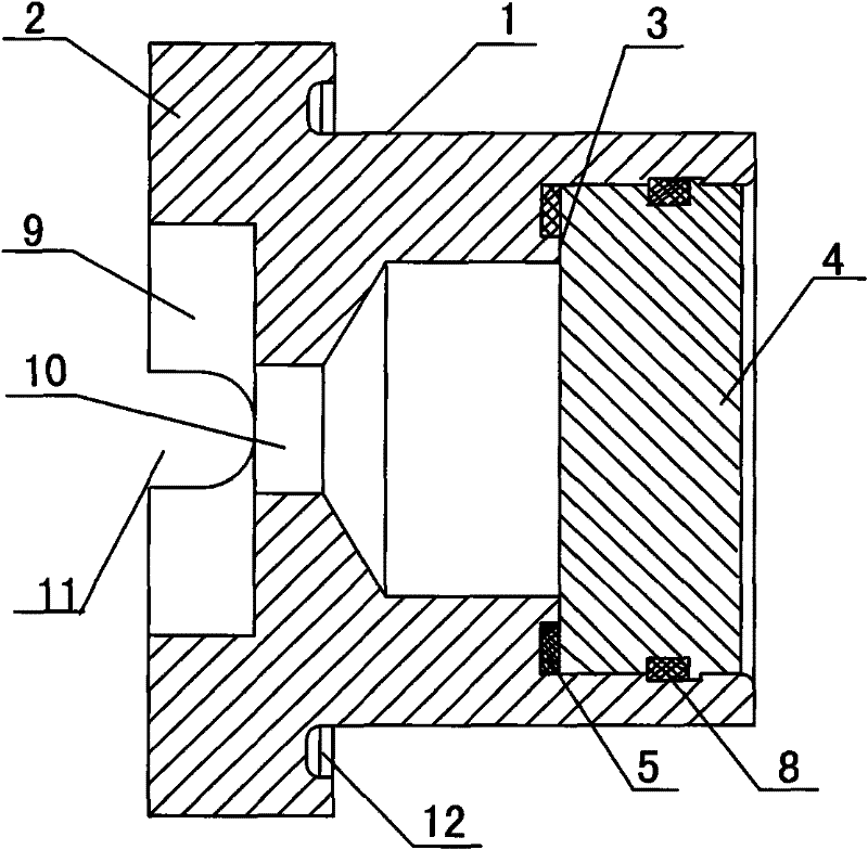 Waterproof structure of piezoelectric ultrasonic transducer