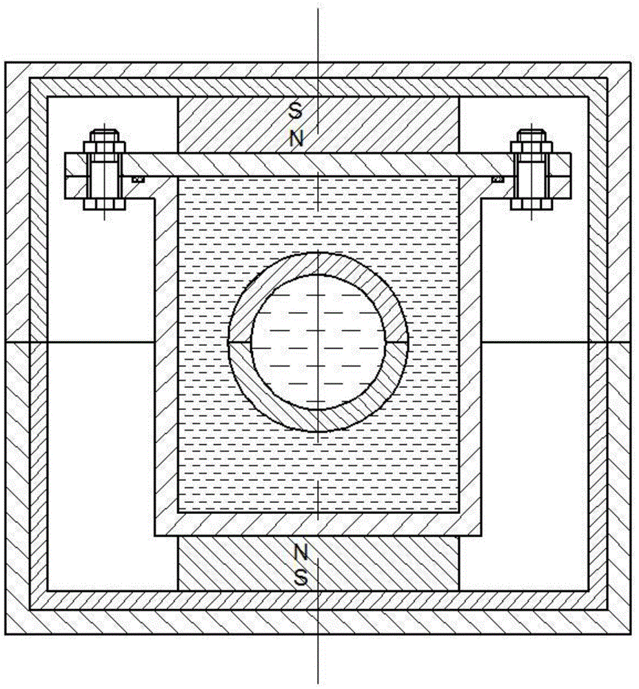 Damping vibration absorber with magnetism-isolating covers, magnetic liquid and application of first-order buoyancy principle