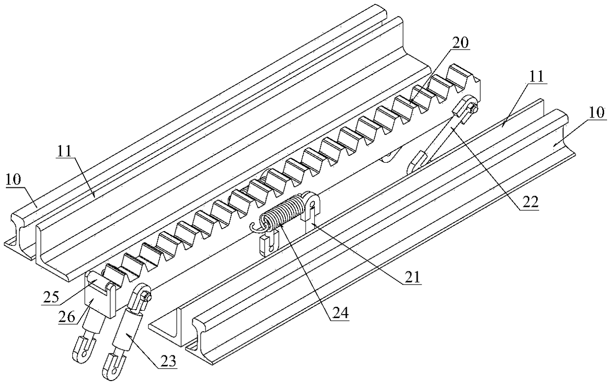 Toothed railway wheel rail-toothed rail transition device