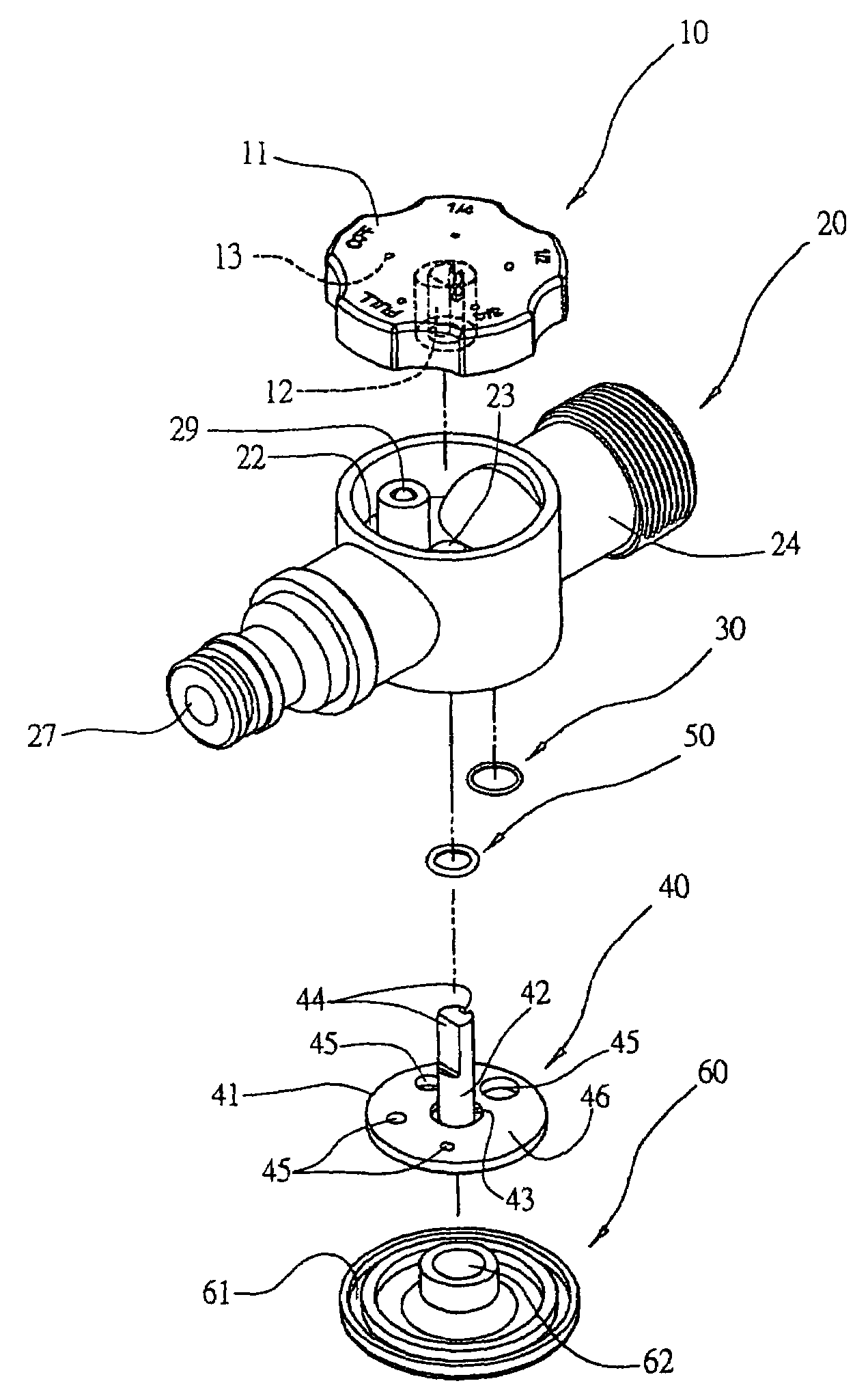 Flow control valve for gardening pipe