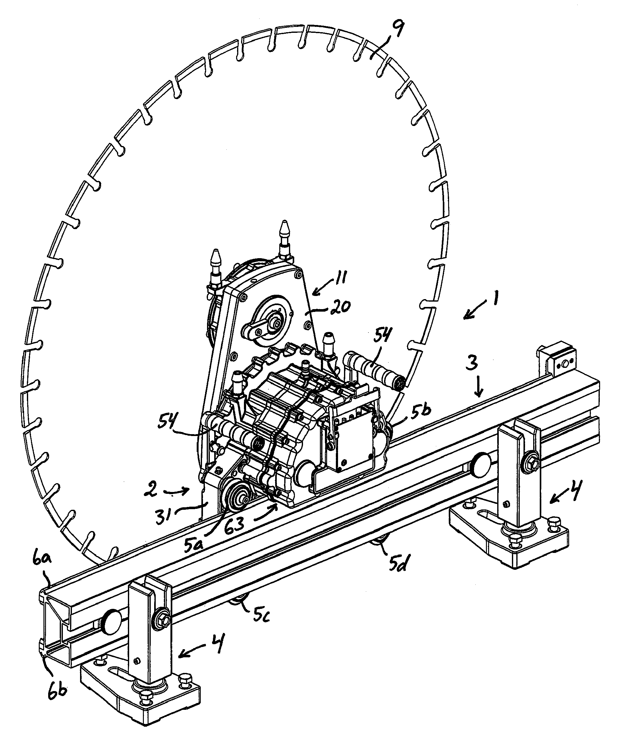 Wall saw with safety clutch