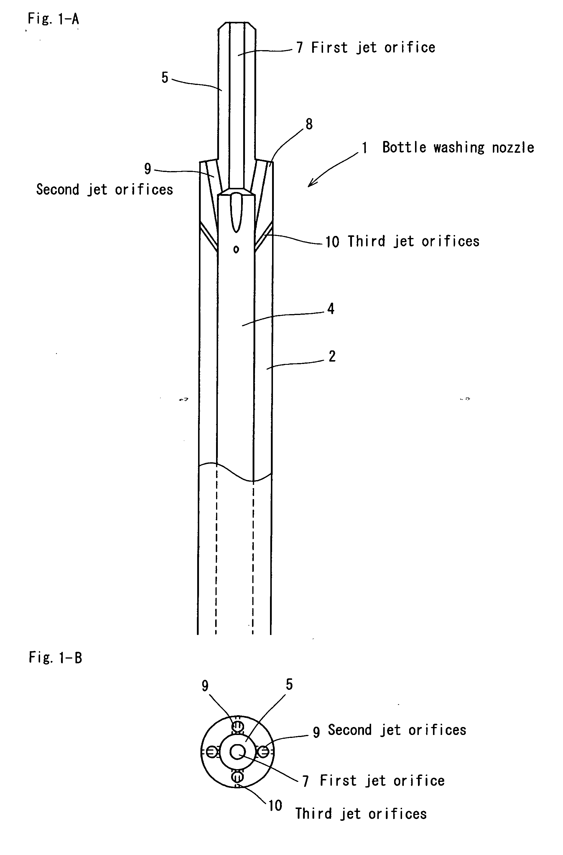 Bottle washing nozzle